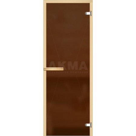 Дверь 7х20 АКМА стекло бронза, матированное 8мм. Коробка осина