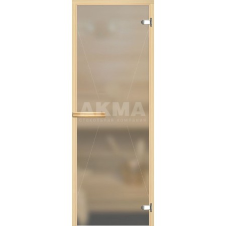 Дверь для сауны 7х19 АКМА стекло сатин 8мм, Коробка осина.