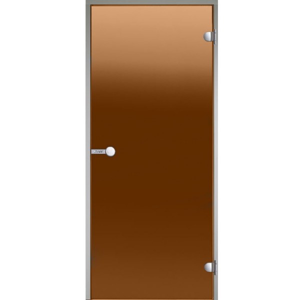 Дверь для турецкой парной Harvia 8/21, коробка алюминий, бронза 800 х 2100 мм