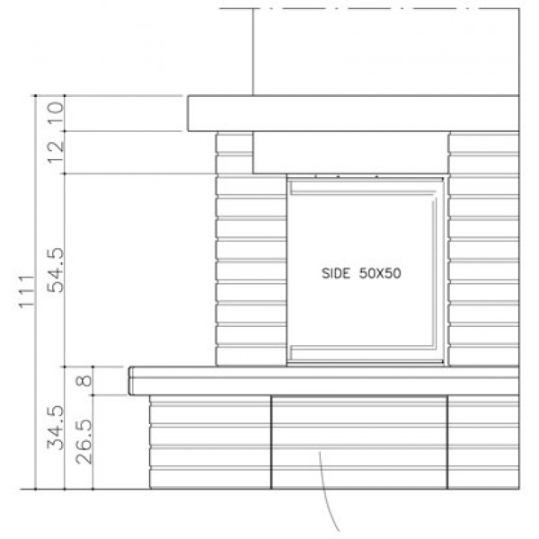 Облицовка Onice dx, под Side 50x50 (EdilKamin)