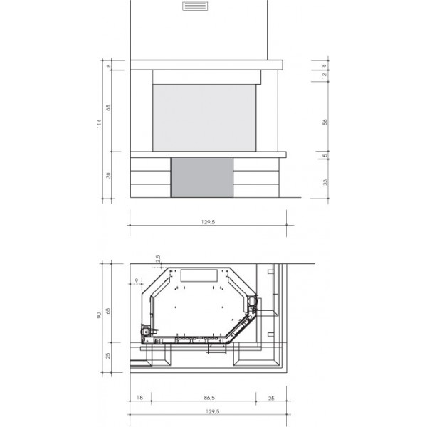 Облицовка NIZZA + топка TEKNO 2N SX (EdilKamin)