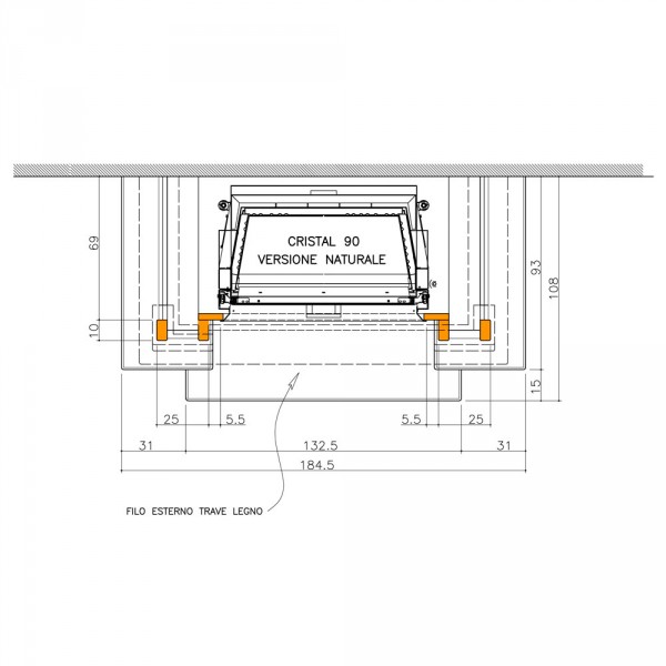 Облицовка GIADA + топка CRISTAL 90 N-09 (EdilKamin)