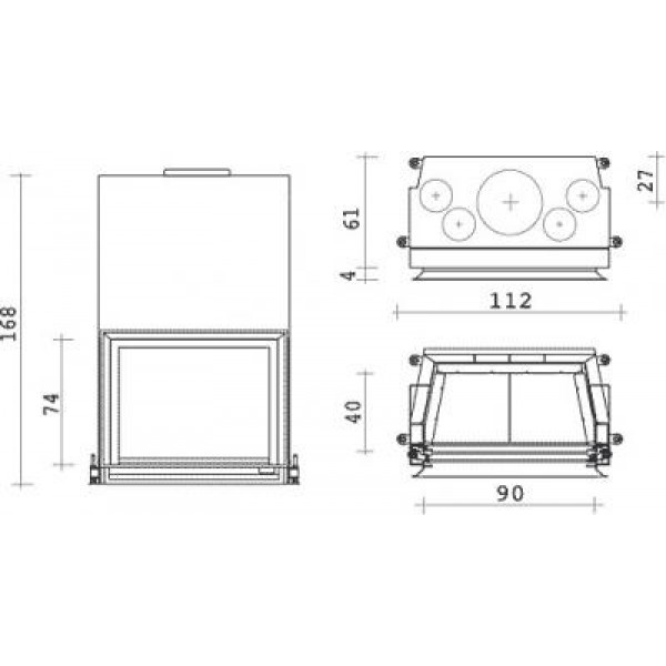 Облицовка GIADA + топка CRISTAL 90 N-09 (EdilKamin)