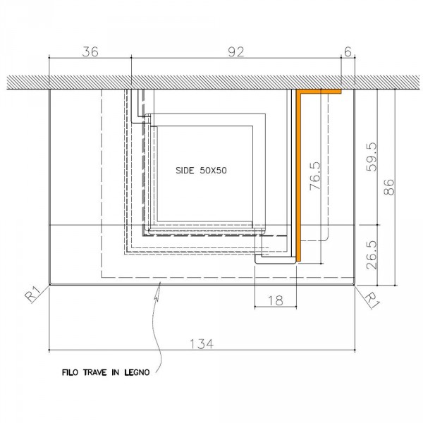 Облицовка QUARZO sx, под Side Plus 50x50 (EdilKamin)