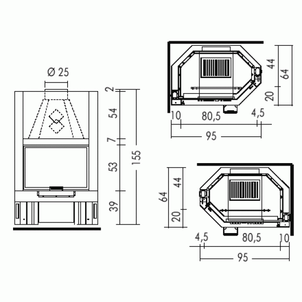 Облицовка MAGISTER + Топка TEKNO 2N SX (EdilKamin)