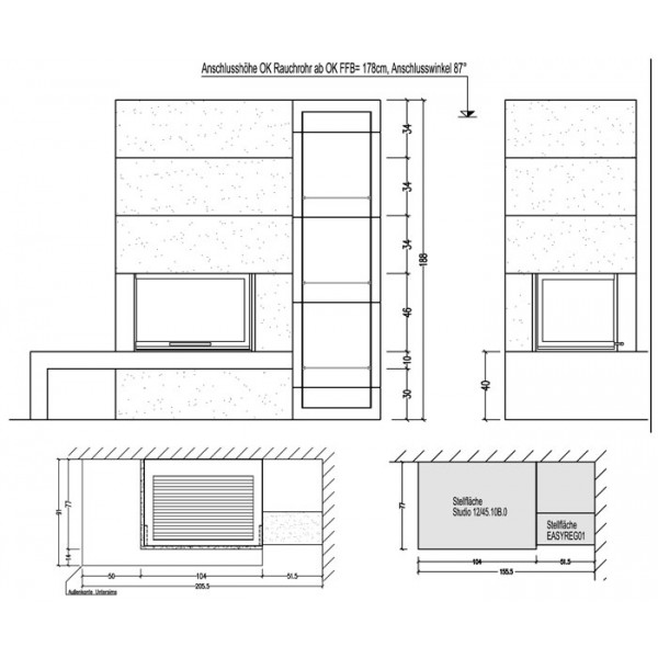 Облицовка Studio 12/45.10.0 B NA, с банкетой, лев. (Hark)