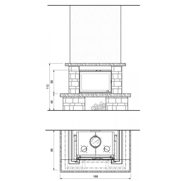 Облицовка NEUCHATEL + топка ECOMONOBLOCCO 78 V08 exagone (Palazzetti)