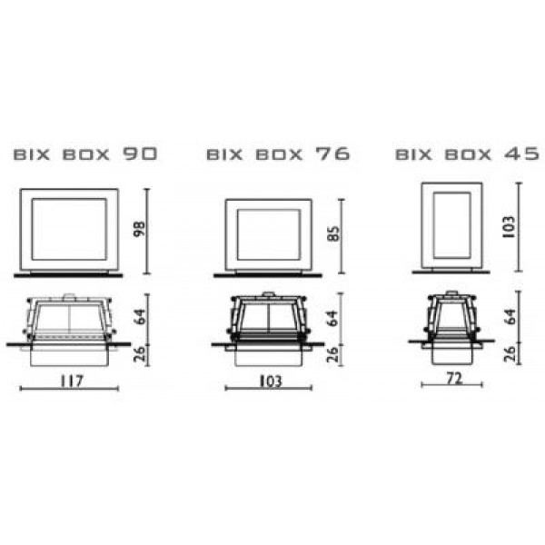 Облицовка Bix Box 45 corten + топка Cristal 45 (EdilKamin)