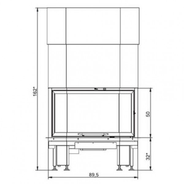 Облицовка MANTOVA (Palazzetti) + топка ECOMONOBLOCCO 78 V08 exagone (Palazzetti)