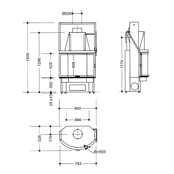 Облицовка ANTALIA (RLD) + топка EMERAUDE 1831 (Supra)