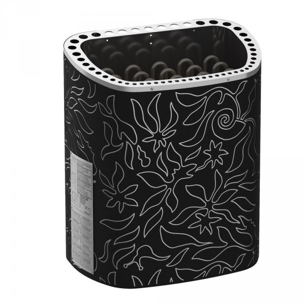 SAWO Электрическая печь Scandifire настенная, без пульта, без блока мощности, 9,0 кВт, нерж. сталь, фибропокрытие, черная, артикул SCA-90NS-DRF-BL-P-C