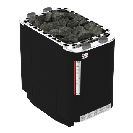 SAWO Электрическая печь SUPER SAVONIA COMBI напольная со встр. парогенератором, без пульта, без блока мощн, 15 кВт, нерж. сталь, фибро, черная