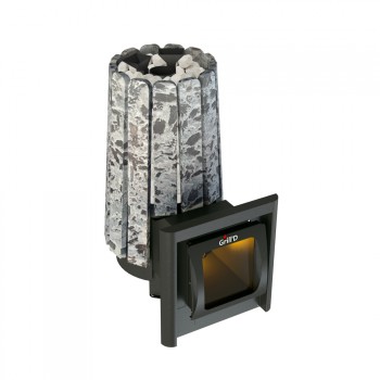 Дровяная банная печь Grill'D Cometa Vega 180 Long Window Max Stone  Pro (Серпентинит)