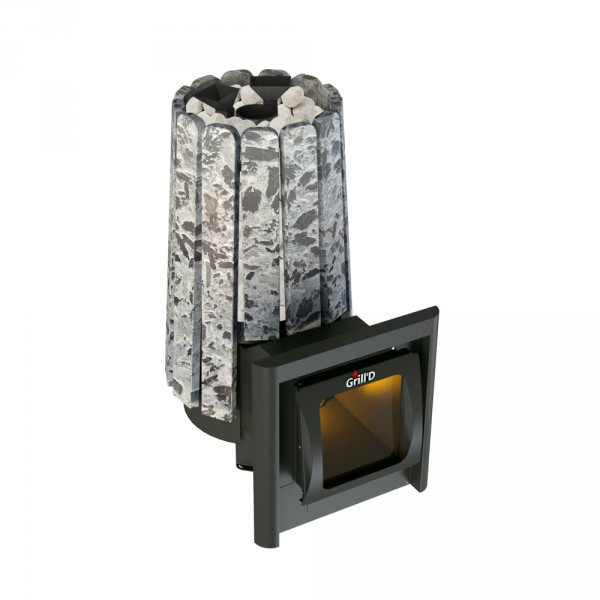 Дровяная банная печь Grill'D Cometa Vega 180 Long Window Max Stone  Pro (Серпентинит)