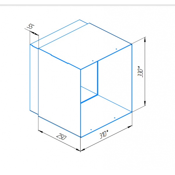 Удлинитель топочного канала Grill'D Long Window Max L-250 мм
